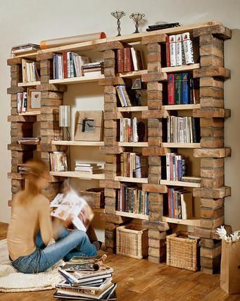 «Оригинальный книжный шкаф: галерея необычных дизайнов полок