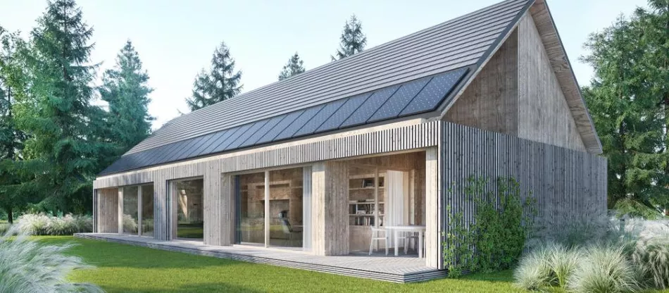 Klimaticky neutrálny dizajn domu. Moderné domy v mazovskom štýle